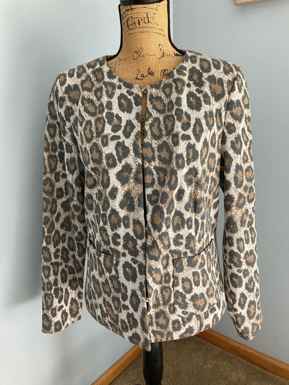 Basler Leopard-Print Blazer Women Size US 12